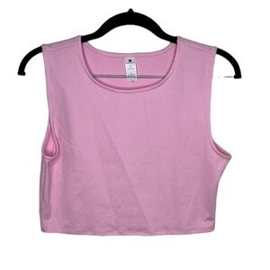 NWT Yogalicious Pink Cropped Tank Top Sz L